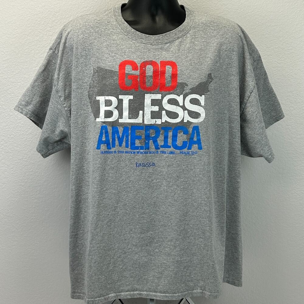 God Bless America Kerusso T Shirt 3XL XXXL Blessed the Nation Whose God Is Lord